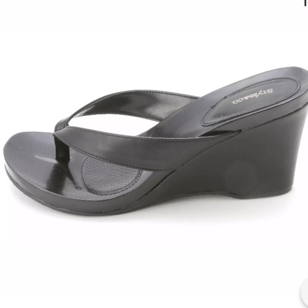 Black sandal wedges